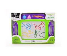 Johntoy- Loisir Créatif-Crea Kids Tableau de Dessin Magnétique Couleurs, 28131, 45 x 30 cm