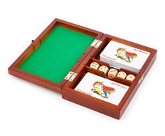 Small Foot 11363, Ensemble de 2 Jeux de Cartes et 5 dés, avec boîte de Rangement Jouets, Multicolore