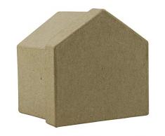 Décopatch BT048C - Un support en papier brun pulpé 7x9x9 cm, Boite maisonnette