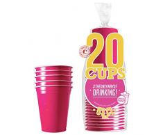 Pack de x20 Original Pink Cups Officiels | Gobelets Américains 53cl Roses | Beer Pong | Qualité Premium | Gobelets en Plastique Réutilisables | Lavables Main et Lave-Vaisselle | OriginalCup®