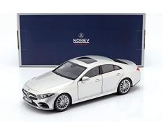 Norev- Mercedes-Benz CLS-Class 2018-Silver Véhicule Miniature à léchelle 1/18ème, 183489, Gris