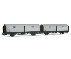 Rivarossi - HR6082 - Modélisme Ferroviaire - Coffret 2 Wagons Couverts Portes Coulissantes Type HBIS 299 Ford DB