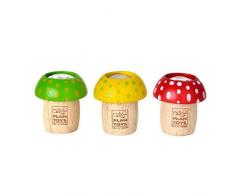 PlanToys PLTO-4317- Jouets en Bois - Kaléidoscope à Champignons, Figurines, Couleurs Assorties