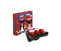 Original Cup - Hat Pong Qualité Premium - Jeu de Beer Pong Original - 2 Chapeaux Bouées - 12 Gobelets Américains Rouges/Bleus - 2 Balles de Ping Pong - Jeu de Soirée - Jeu à Boire