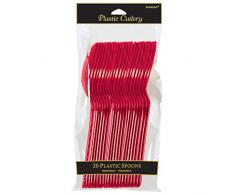Amscan International Lot de 20 cuillères à Couverts Rouge Pomme