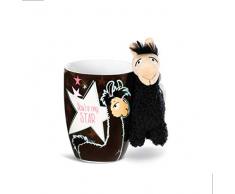 NICI 43583 Coffret Cadeau avec Tasse et Pendentif Lama Lorenzo Noir/Blanc