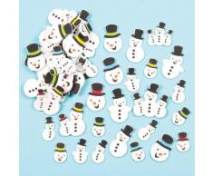 Baker Ross Lot de 120 Autocollants Bonhomme de Neige pailletés