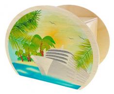 Hess 15206 Tirelire en Bois avec clé, Bateau de croisière, Cadeau danniversaire ou de Mariage, env. 11,5 x 8,5 x 6,5 cm.