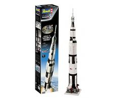 Revell- Maquette Coffret Cadeau 50 Ans Apollo 11 fusée Saturne V 03704, 3704, Blanc et Noir
