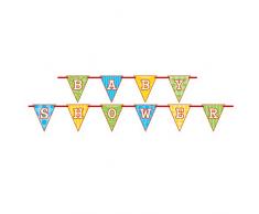 Unique Party 49538 - Guirlande de Fanions en Papier Baby Shower de 2,7 m