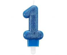 amscan 9900762 7.6 cm Paillettes Numéro 1 Bougie danniversaire