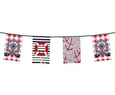 Boland 44352 Guirlande de 18 drapeaux rectangulaires Bleu marine/blanc/bleu/rouge
