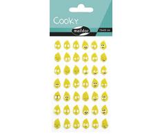 Maildor CY089C - Un sachet de gommettes 3D Cooky 1 planche 7,5x12cm, Emoticones Citrons (42 stickers)