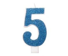 Unique Party-84265 Bougie, 84265, Bleu/argenté