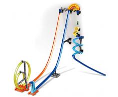 Hot Wheels Track Builder Super Piste Verticale, 1,30m de haut, 6 mètres de piste, fourni avec une petite voiture de course, jouet pour enfant, GGH70