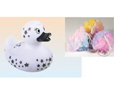 Out of the blue 20/1068 – Canard de Bain Blanche, Silver Stars, Eau/Sable Jouet