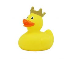 Lilalu 8x8cm/50g Collector and Baby Crown Jouet de Bain en Caoutchouc Canard (Jaune)