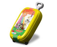 Multiprint Trolley Set 44 Gatti, Made in Italy, Livre de Coloriage, Stickers, Marqueurs et Crayons, Tampons Enfants, en Bois et Caoutchouc Naturel, Encre Lavable Non Toxique, Idée Cadeau, Art.64986