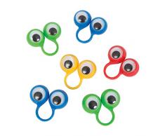 Unique Party 84763 - Jouets pour Pochette Cadeau - Marionnette à Doigt Paire dYeux - Sac de 8