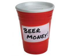 BigMouth bière Argent Parti Tasse Banque (Rouge)