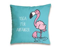 NICI 41942 Flamingo Coussin en Coton Yoga pour Débutants, 37 x 37 cm