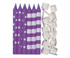 amscan 9902303 Lumineux Bleu Pois et Rayures Bougies