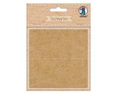 Ursus 90720000 Cartons de Table en Carton Kraft 200 g/m² Env. 5 x 10 cm, 12 pièces, Marron