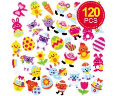 Baker Ross Autocollants Mousse (Paquet de 120) -Loisirs créatifs de Pâques pour Enfants, AT462