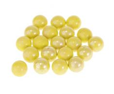 Homyl 20pcs Billes de Verre Transparent Boules Perles pour Fish Tank Pot de Fleurs Jardinage Lâche Vase décor - Jaune
