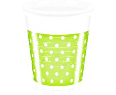 Procos PR80900 Green Dots Gobelets en plastique, 200 ml, multicolore