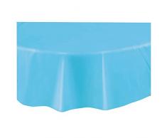 Unique Party - 50383 - Nappe Ronde en Plastique - 2,13 m - Bleu Pastel