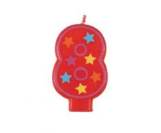 Unique Party - 37558 - Bougie Décorative dAnniversaire Numéro 8