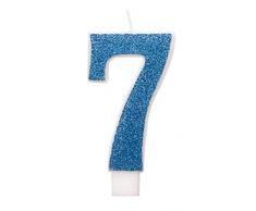 Unique Party-84267 Bougie, 84267, Bleu/argenté