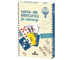 moses. 81716 – Aventurier de Cartes et dés de Jeux pour Les déplacements, 15 avec Mau Mau, Passoire Dix et Quatre, tricher et mäxle