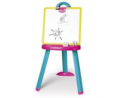Smoby - 410608 - Tableau Plastique - Ardoise Double Face - Magnétique / Craie - + Feutres et Craies Inclus - Rose