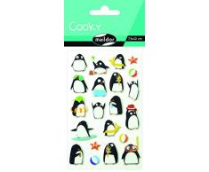 Maildor CY062O - Un sachet de gommettes 3D Cooky 1 planche 7,5x12cm, Pingouins (21 stickers)