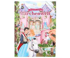 Depesche 11066 Livre à colorier avec Autocollants, Create Your Fairytale, env. 33 x 25 x 0,5 cm