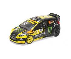Minichamps- Voiture Miniature de Collection, 151130846, Noir Mat/Jaune Fluo