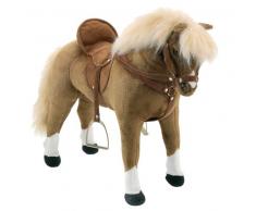 Happy People - Cheval Haflinger 58983 Debout - avec Son - avec Selle et Bride en Cuir