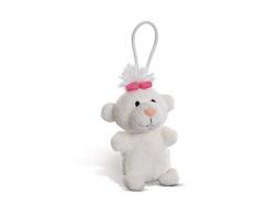 NICI- Sœur Ours en Peluche avec Lampe LED pour Sac à Main, 44759, Blanc