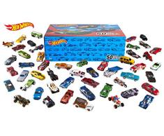 Hot Wheels Coffret 50 véhicules, jouet pour enfant de petites voitures miniatures, modèle aléatoire, V6697