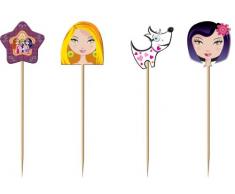 Folat Glam Girl Lot de 8 médiators avec Autocollant pour fête et Anniversaire