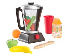 KidKraft 63376 Espresso Ensemble smoothie avec accessoires pour cuisine pour enfant