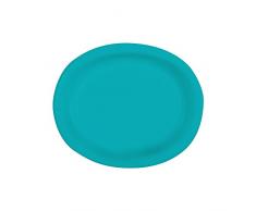 Unique Party- Assiettes en carton, 32119, Bleu Sarcelle, Lot de 8