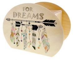 Hess 15207 Tirelire en Bois avec clé, pour Dreams et Plumes, Cadeau danniversaire ou de Mariage, env. 11,5 x 8,5 x 6,5 cm.