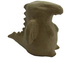 Décopatch AC839C - Un support en papier brun pulpé 17x14x14,5 cm, Tirelire dragon