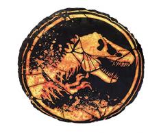 Jurassic World 75445 Iconic Ronde Coussin en Peluche – imprimé des Deux côtés – Diamètre : 32 cm, Multicolore
