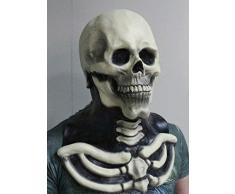 Le caoutchouc plantation TM 619219304443 horreur effrayant Zombie Tête complète et coffre en latex Masque de tête de mort Halloween Squelette Déguisement accessoire, adulte, taille unique