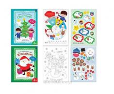 Interdruk Maa4zckl livre de coloriage amusant avec chiffres, formes et lettres A4 16 avec stickers, Multicolore - Version Anglaise