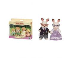 Sylvanian- Autre Families Mini Univers, 5259, Norme & Les Grands-Parents Lapin Chocolat Families Mini-poupées et Figurines, 5190, Multicolore, Norme